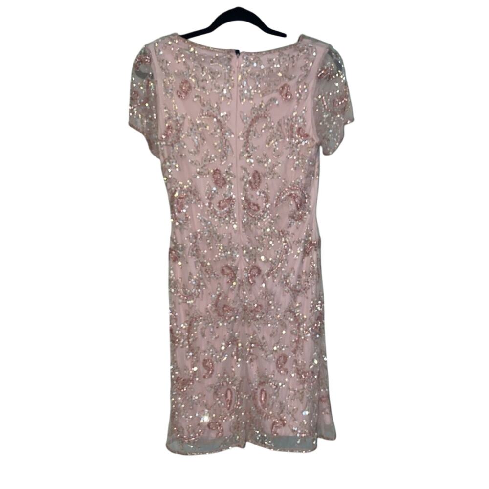 Pisarro Nights Mesh Beaded Cocktail Dress - Powdery Pink - Picture 12 of 12